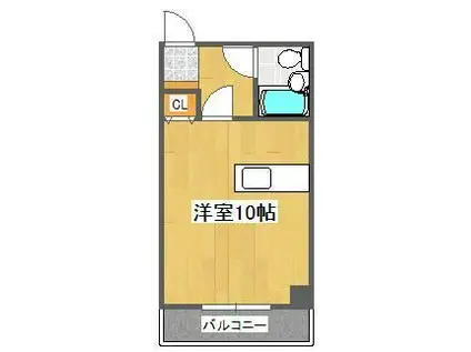 ヒューマンスペースVIII(ワンルーム/6階)の間取り写真