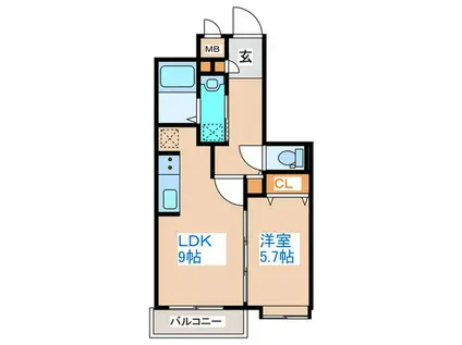 ダズル ミー(1LDK/2階)の間取り写真