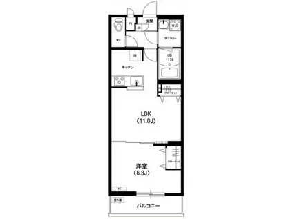 リブリ・クラージュ(1LDK/2階)の間取り写真