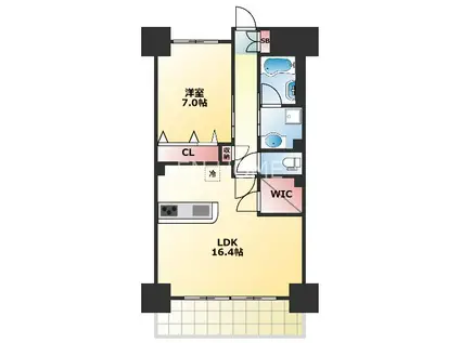 ソル グランデ(1LDK/8階)の間取り写真