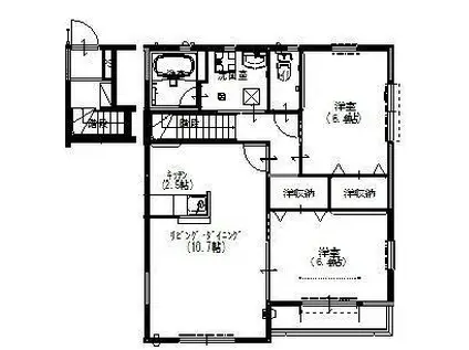 メテオール5(2LDK/2階)の間取り写真