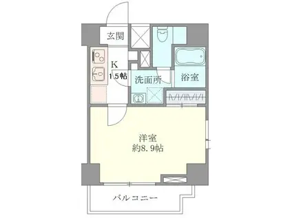 マインズ・コム白金(1K/7階)の間取り写真