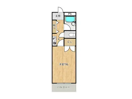 スクエアメゾン阪南(1K/3階)の間取り写真