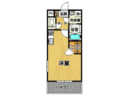 ゴールドクレスト天久保(ワンルーム/3階)の間取り写真