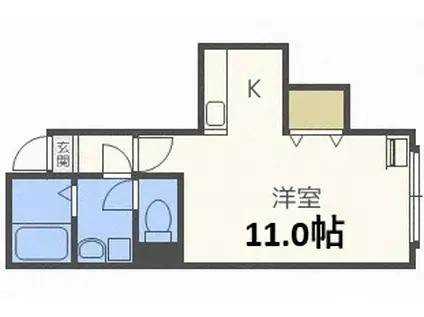 ランドマーク文京台A棟(1K/3階)の間取り写真