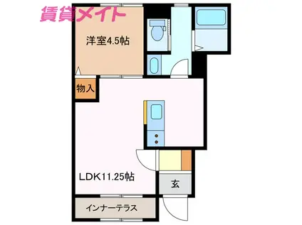 リーブルファイン大治田III1号棟(1LDK/1階)の間取り写真