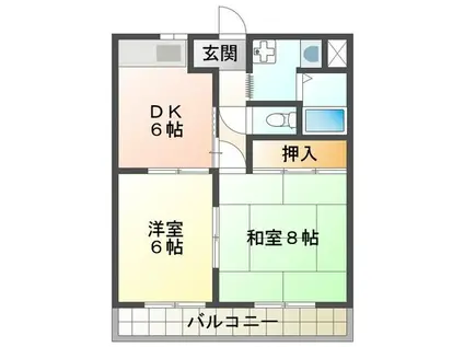 ナタシオン(2DK/1階)の間取り写真