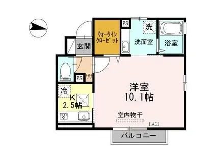 ワセダコート(1K/1階)の間取り写真