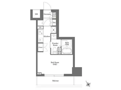 HF正光寺赤羽レジデンス(ワンルーム/8階)の間取り写真