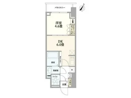 TOPAZ町田(1DK/8階)の間取り写真