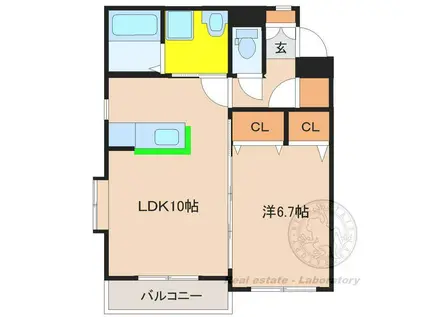エスペランサKOBE(1LDK/2階)の間取り写真