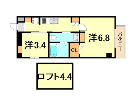 エヌエムキャラントドゥ(2K/4階)の間取り写真