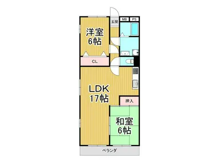 ヴィエント(2LDK/3階)の間取り写真