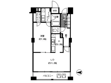 ガーネットコート四谷(1LDK/10階)の間取り写真