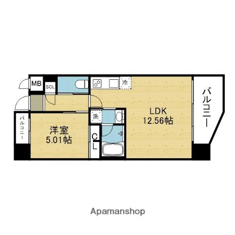 プレジオ玉造(1LDK/8階)の間取り写真