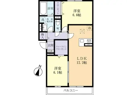 ウエスト(2LDK/2階)の間取り写真