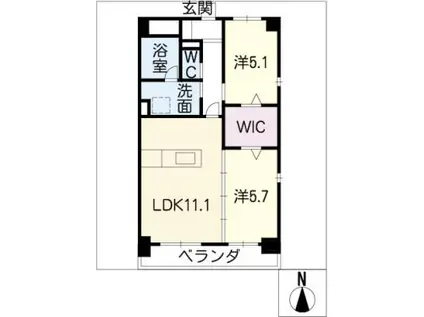 LA MIA CASA(2LDK/3階)の間取り写真