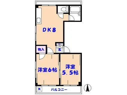 太田ビル(2DK/3階)の間取り写真