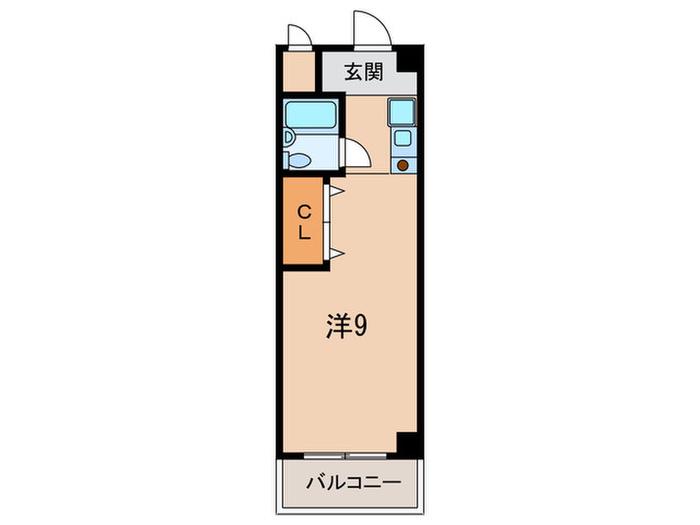 マブランシェット弦月(ワンルーム/6階)の間取り写真