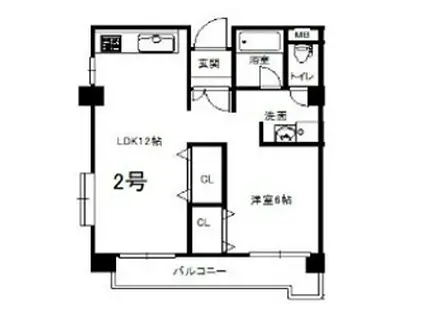 プルミエール豊中(1LDK/3階)の間取り写真