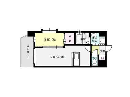 LIFEFIELD二日市駅前(1LDK/2階)の間取り写真