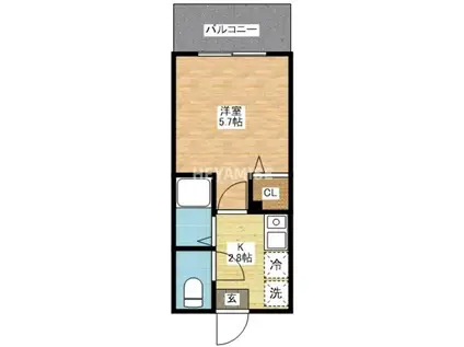 MODERN PALAZZO水辺の森(1K/10階)の間取り写真