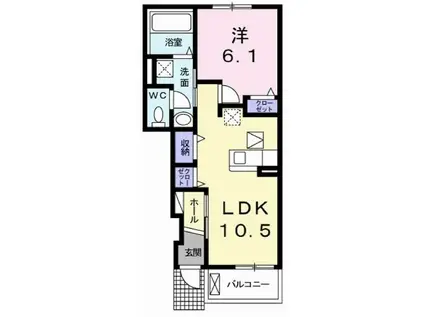 ヒューマル・リッツ(1LDK/1階)の間取り写真