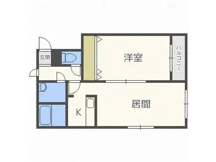 EASE(1LDK/2階)の間取り写真