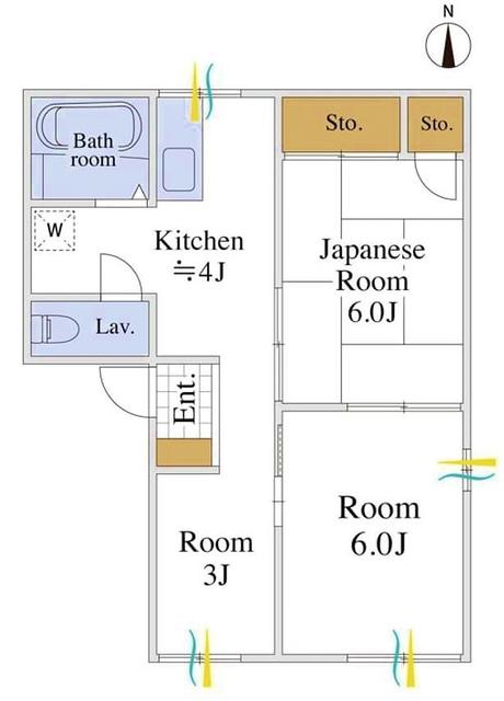 フォーブル平尾B(3K/2階)の間取り写真