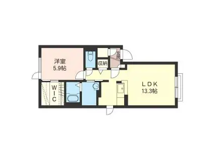 シャーメゾンMIV(1LDK/1階)の間取り写真