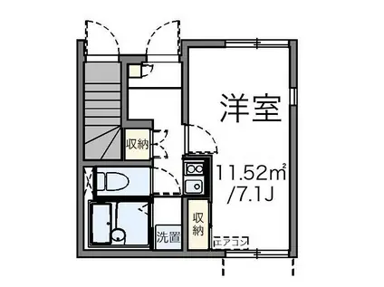 ホッチポッチ(1K/1階)の間取り写真