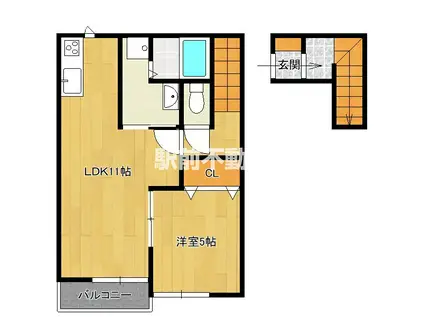 アテレーゼONE津福今町(1LDK/2階)の間取り写真