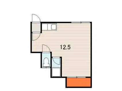 ALIVIOII(ワンルーム/2階)の間取り写真