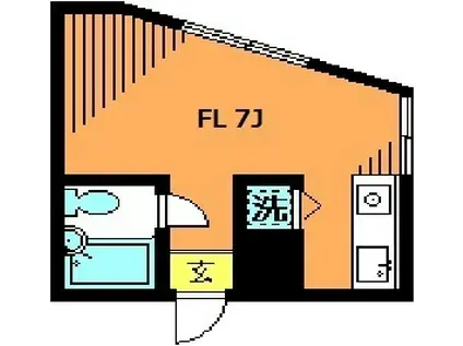 ピアイクサワ(ワンルーム/1階)の間取り写真