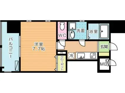 アースコートYSシティ片野新町(1K/11階)の間取り写真