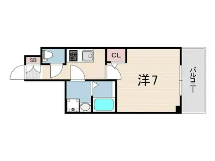 アドバンス神戸マーレ(1K/7階)の間取り写真