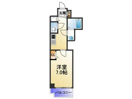 ALZA松ヶ枝(1K/9階)の間取り写真