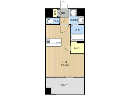 LIBTH吉塚(ワンルーム/8階)の間取り写真