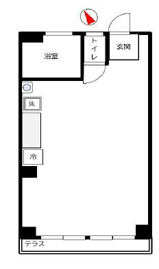 秀和狸穴レジデンス(ワンルーム/1階)の間取り写真