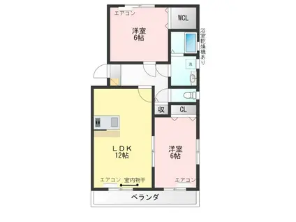 パークポイント瑞穂 A(2LDK/3階)の間取り写真