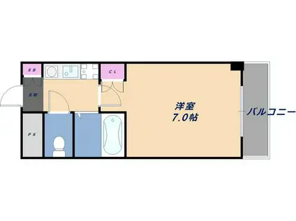 インターナショナル上汐(1K/9階)の間取り写真