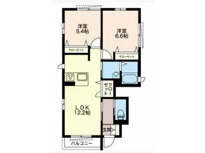 レコルト(2LDK/1階)の間取り写真