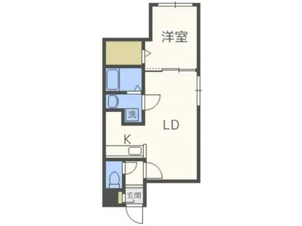 アーバン福住駅前(1LDK/1階)の間取り写真