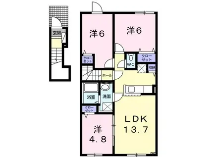 滝川グランドヒルズ(3LDK/2階)の間取り写真