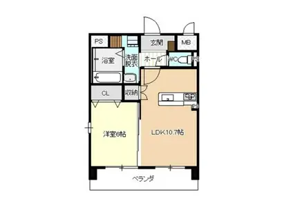 地下鉄東山線 岩塚駅 徒歩12分 3階建 築7年(1LDK/1階)の間取り写真