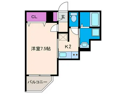 BRILLIO ISHIBASHI II(1K/3階)の間取り写真