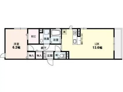 ベルメゾン福田(1LDK/3階)の間取り写真