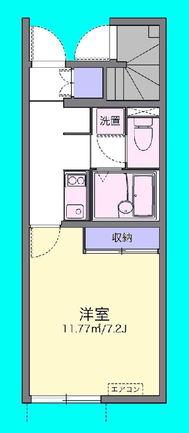 JR日豊本線 別府大学駅 徒歩12分 2階建 築15年(1K/1階)の間取り写真
