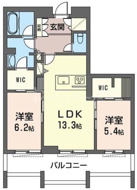 フォレナ(2LDK/1階)の間取り写真