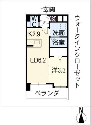 鵜の森レジデンス URBAN STAGE 30(ワンルーム/6階)の間取り写真